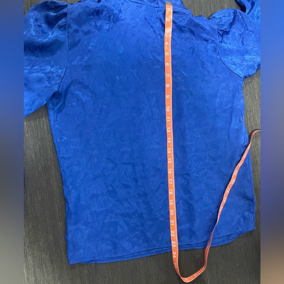 Vintage Cobalt Blue Blouse by Ellen-D Kollection | 80s Womens Top Small-Medium - Picture 6 of 6